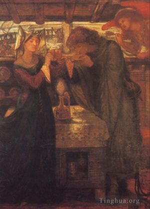 Dante Gabriel Rossetti Werk - Tristram und Isolde trinken den Liebestrank