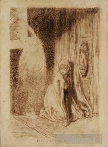 Dante Gabriel Rossetti Andere Malerei - Faust Margarete in der Kirche