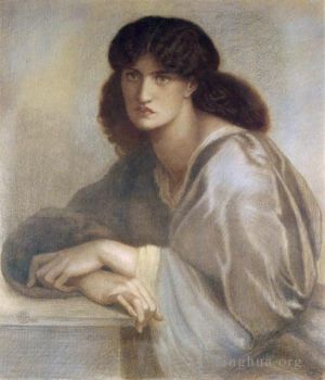 Dante Gabriel Rossetti Werk - La Donna Della Finestra 1880 farbige Kreiden