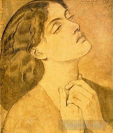 Dante Gabriel Rossetti Andere Malerei - Studie über Guinevere für Sir Lancelot im Queens Chamber