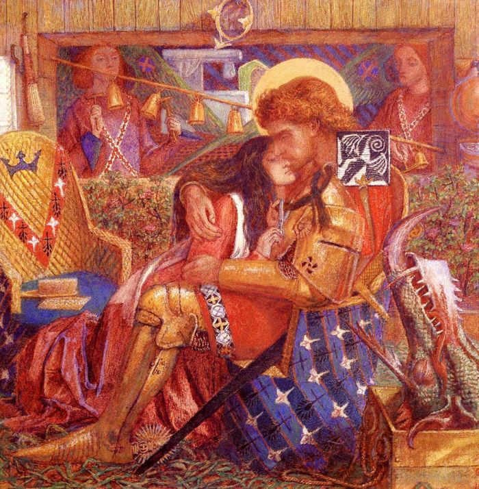 Dante Gabriel Rossetti Andere Malerei - Die Hochzeit des Heiligen Georg und der Prinzessin Sabra