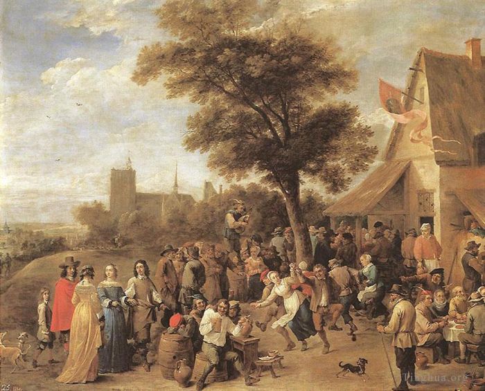 David Teniers the Younger Ölgemälde - Bauern fröhlich machen