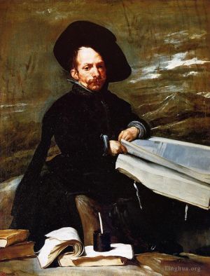 Diego Velázquez Werk - Ein Zwerg, der einen Wälzer in seinem Schoß hält, auch bekannt als Don-Porträt Diego de Acedo el Primo