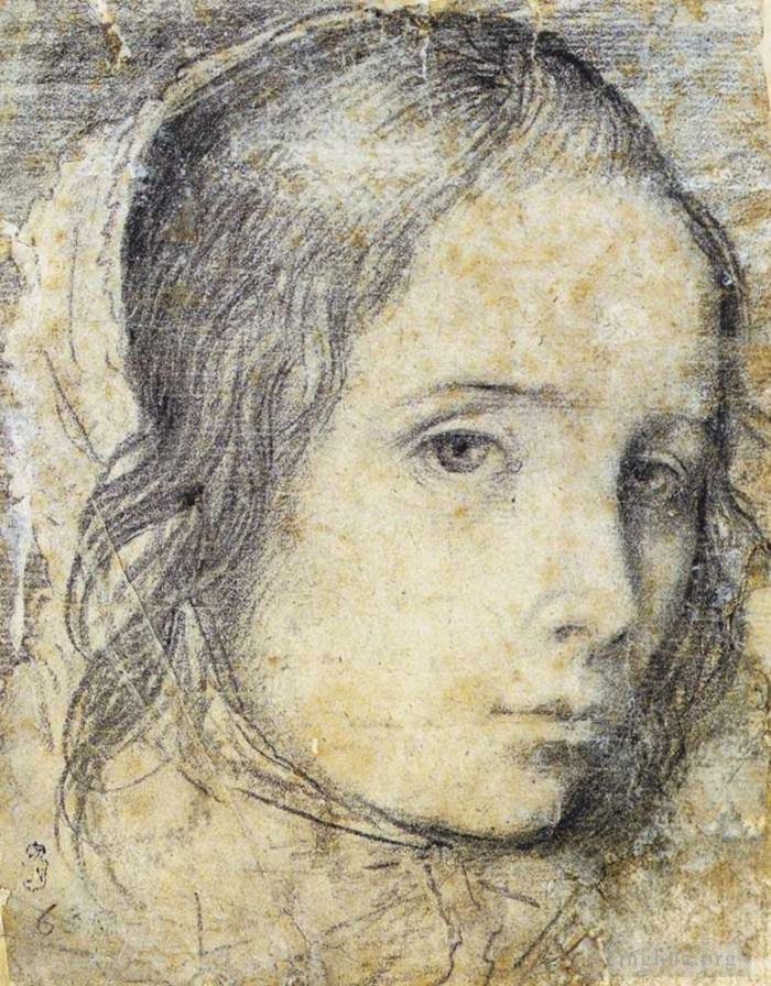 Diego Velázquez Ölgemälde - Kopf Eines Mädchens