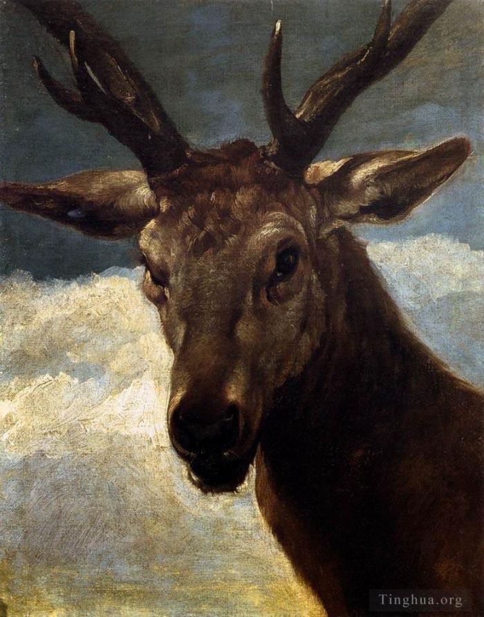 Diego Velázquez Ölgemälde - Kopf eines Hirsches