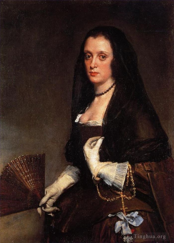 Diego Velázquez Ölgemälde - Dame mit Fächer