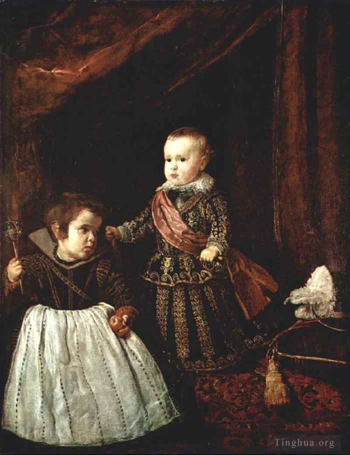 Diego Velázquez Ölgemälde - Prinz Baltasar und Zwerg
