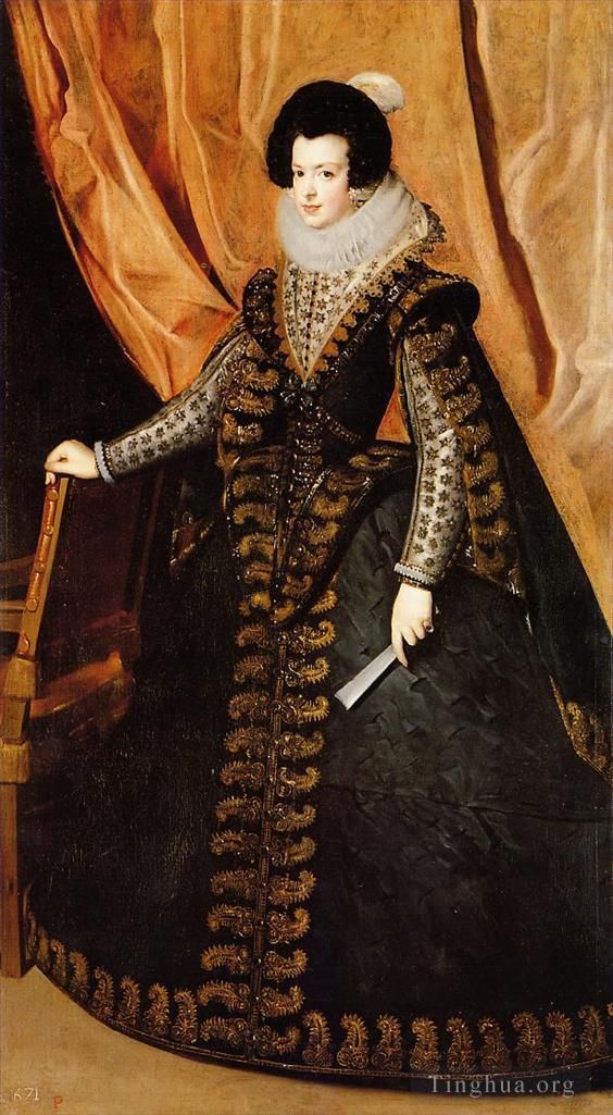 Diego Velázquez Ölgemälde - Königin Isabel stehend