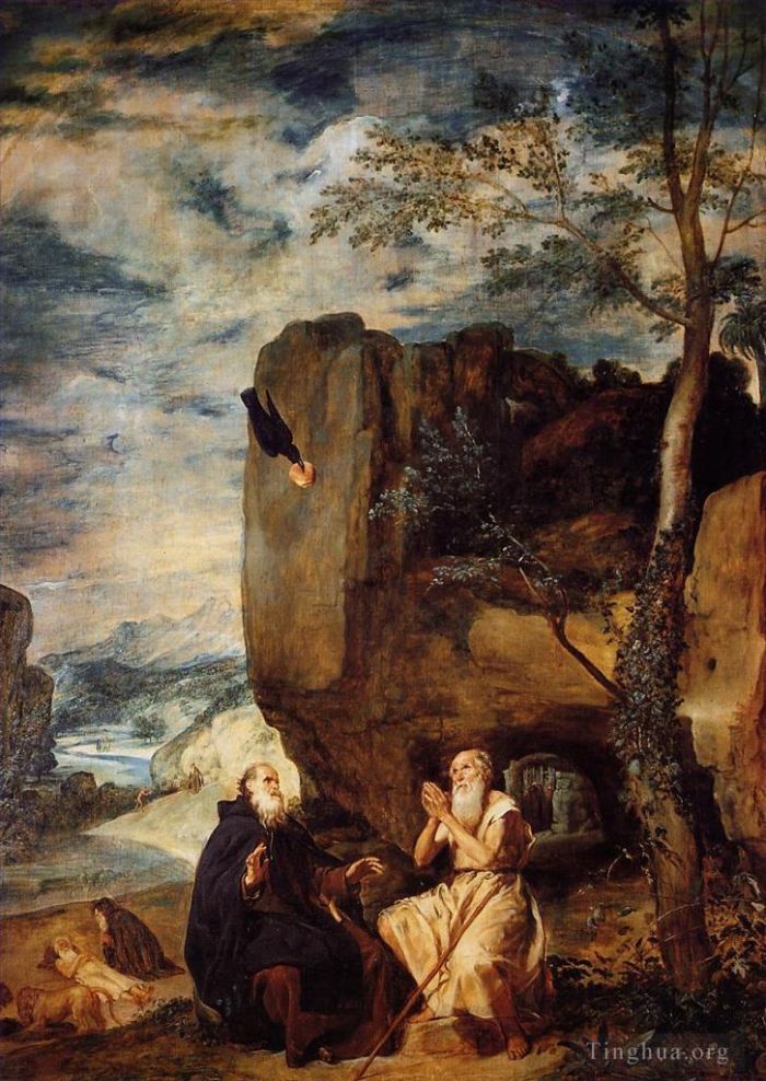 Diego Velázquez Ölgemälde - St. Antonius Abt und St. Paul der Einsiedler