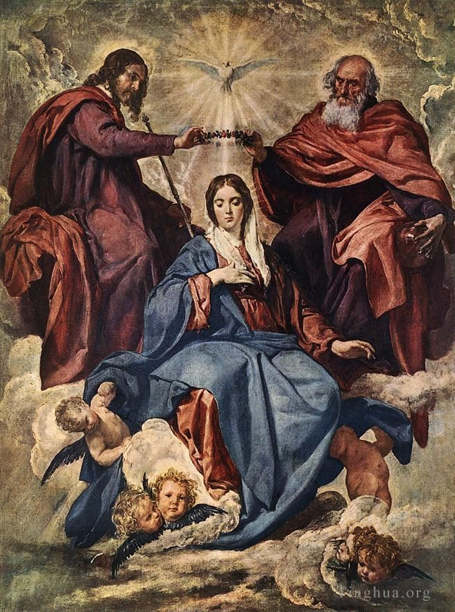 Diego Velázquez Ölgemälde - Die Krönung der Jungfrau
