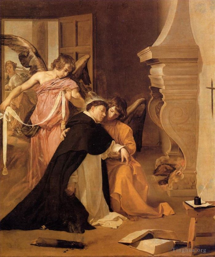 Diego Velázquez Ölgemälde - Die Versuchung des Heiligen Thomas von Aquin