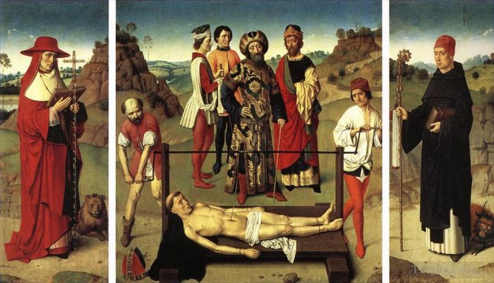 Dirk Bouts Ölgemälde - Martyrium des Heiligen Erasmus Triptychon