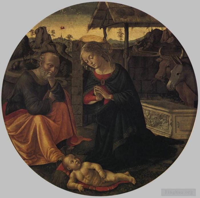 Domenico Ghirlandaio Ölgemälde - Anbetung des Kindes