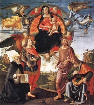 Domenico Ghirlandaio Werk - Madonna in Herrlichkeit mit Heiligen