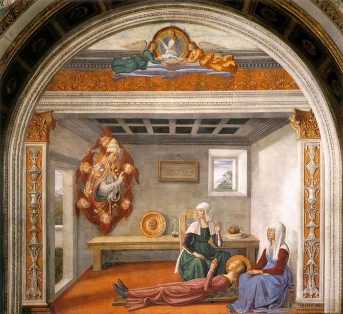 Domenico Ghirlandaio Andere Malerei - Ankündigung des Todes an St. Fina