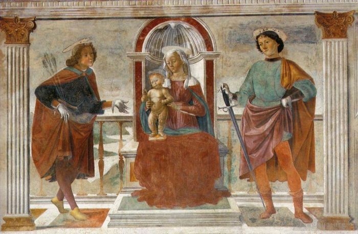 Domenico Ghirlandaio Andere Malerei - Madonna und Kind mit St. Sebastian und St. Julian