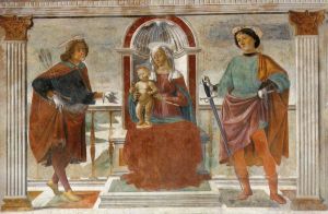 Domenico Ghirlandaio Werk - Madonna und Kind mit St. Sebastian und St. Julian