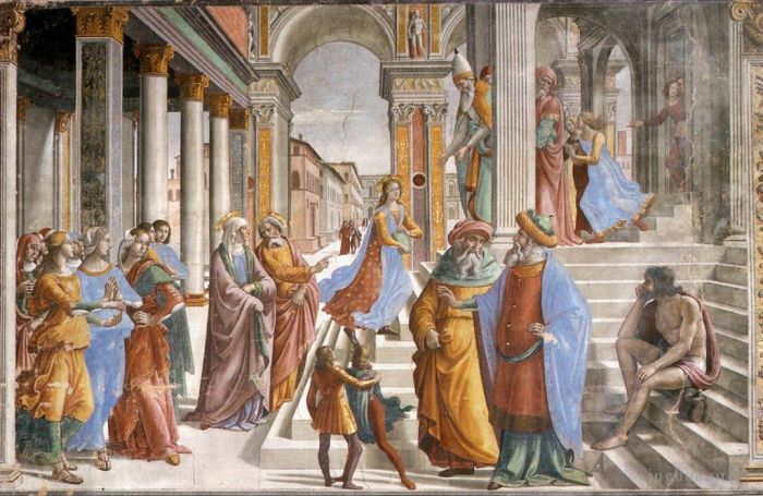 Domenico Ghirlandaio Andere Malerei - Darstellung der Jungfrau im Tempel