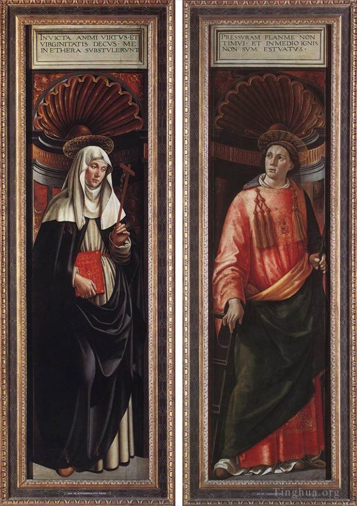 Domenico Ghirlandaio Andere Malerei - Die heilige Katharina von Siena und der heilige Laurentius