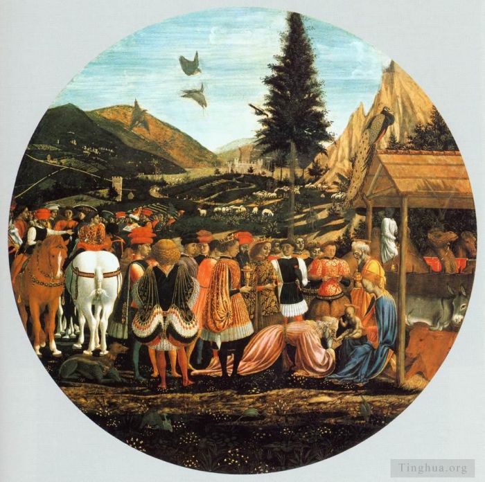 Domenico Veneziano Ölgemälde - Anbetung der Heiligen Drei Könige