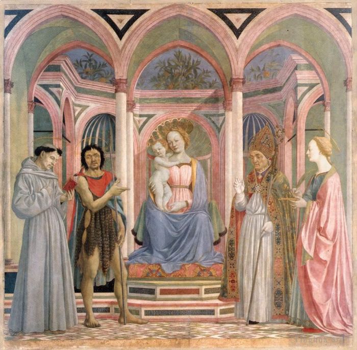 Domenico Veneziano Andere Malerei - Die Madonna mit Kind und Heiligen1