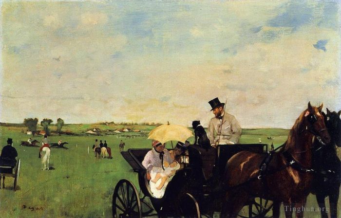 Edgar Degas Ölgemälde - Eine Kutsche bei den Rennen