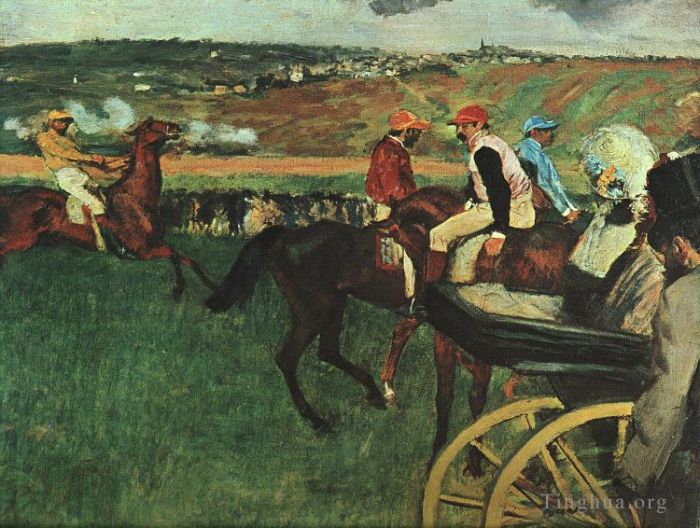 Edgar Degas Ölgemälde - Bei den Rennen