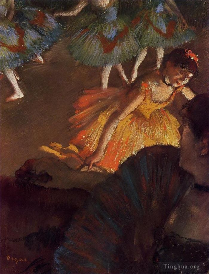 Edgar Degas Ölgemälde - Ballerina und Dame mit Fächer