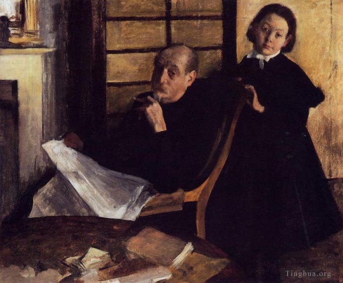 Edgar Degas Ölgemälde - Henri De Gas und seine Nichte Lucie Degas