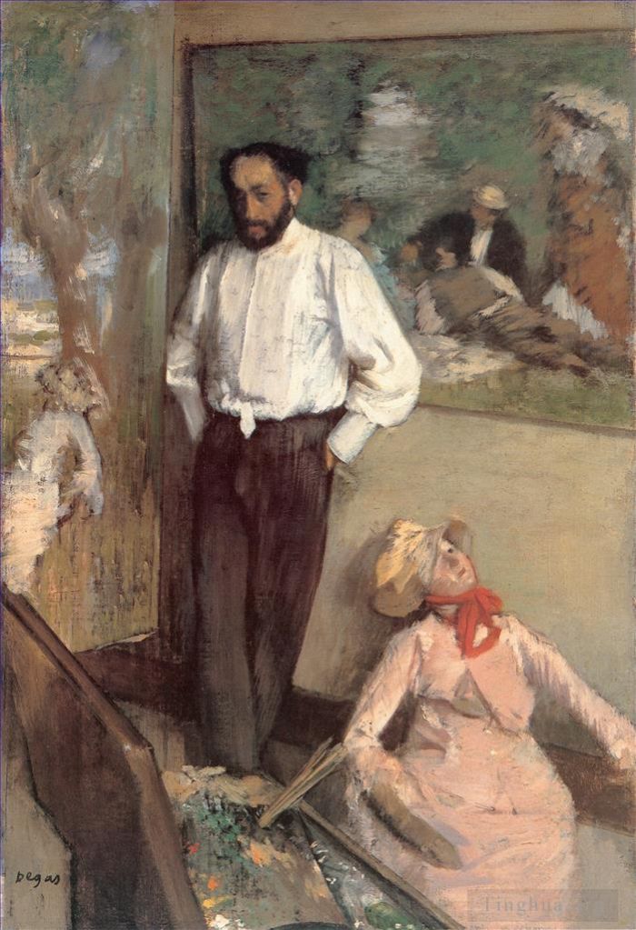 Edgar Degas Ölgemälde - Porträt des Malers Henri Michel Levy