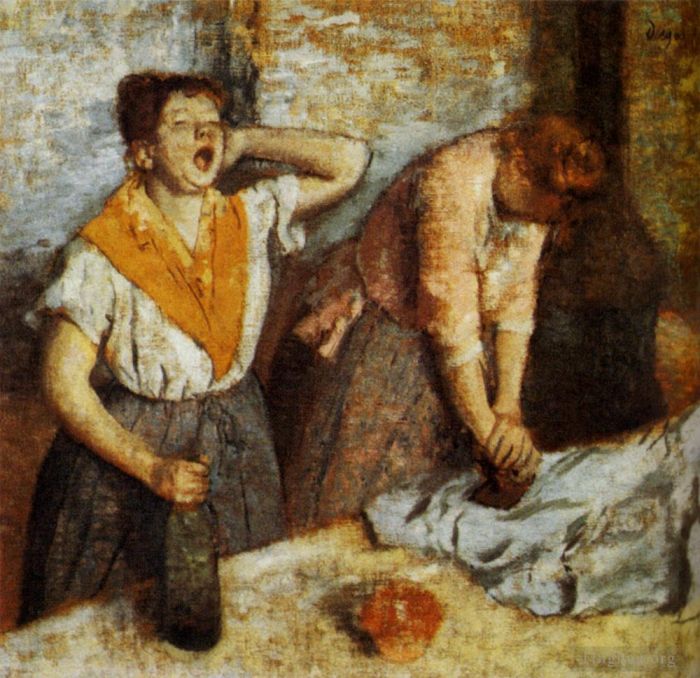 Edgar Degas Ölgemälde - Bügelnde Frau 1884