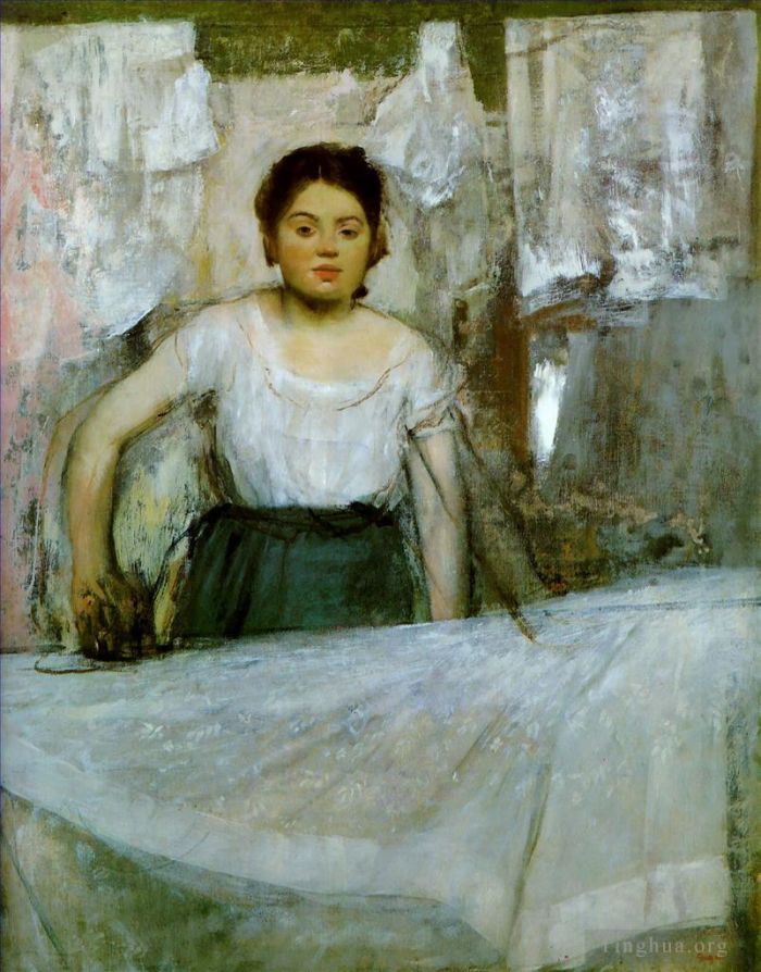 Edgar Degas Ölgemälde - Frau bügelt