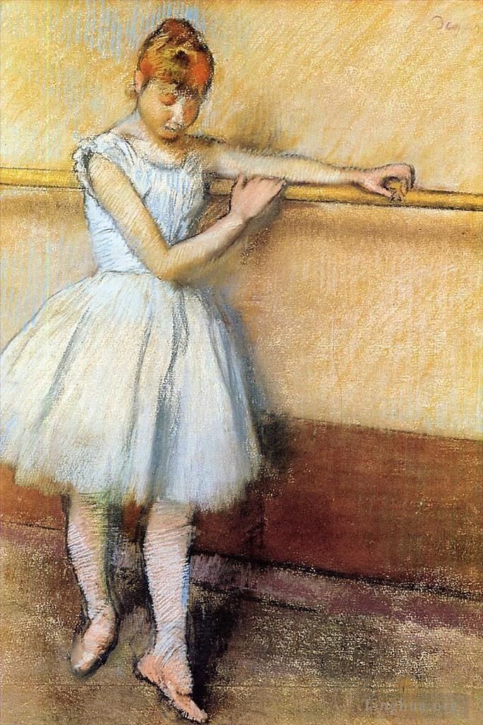 Edgar Degas Andere Malerei - Tänzerin an der Barre um 1880