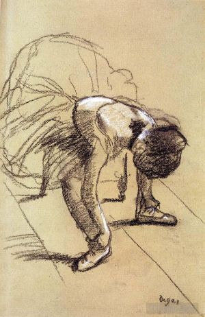 Edgar Degas Werk - Sitzende Tänzerin passt ihre Schuhe an