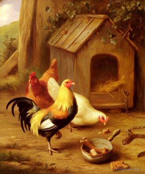 Edgar Hunt Werk - Hühnerfütterung