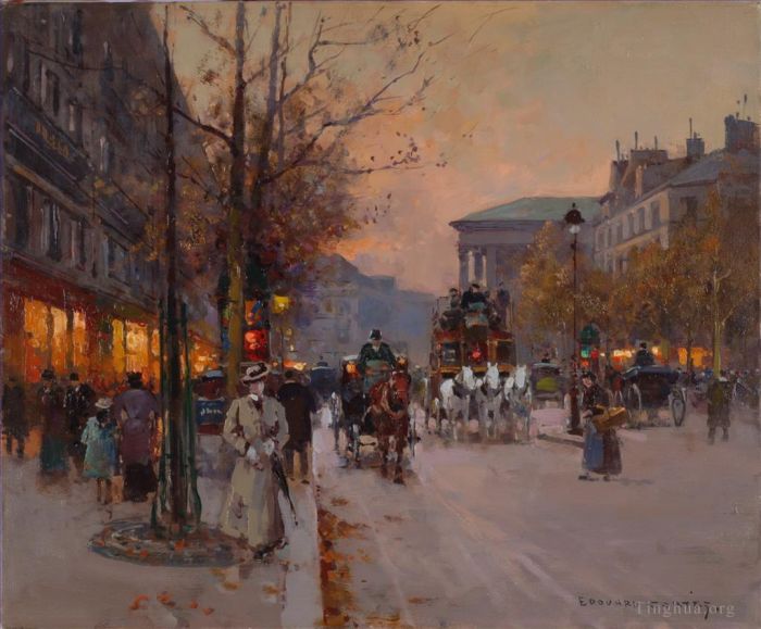 Édouard-Léon Cortès Ölgemälde - Boulevard de la Madeleine 4