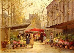 Édouard-Léon Cortès Werk - Blumenmarkt in La Madeleine