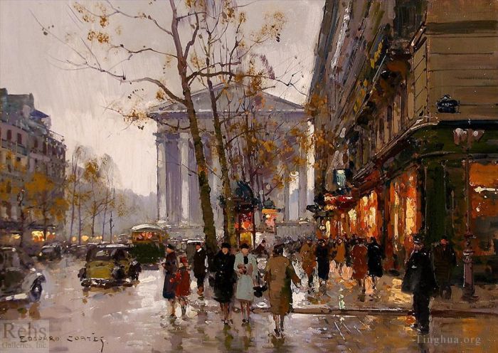 Édouard-Léon Cortès Ölgemälde - Madeleine und Rue Royale Paris