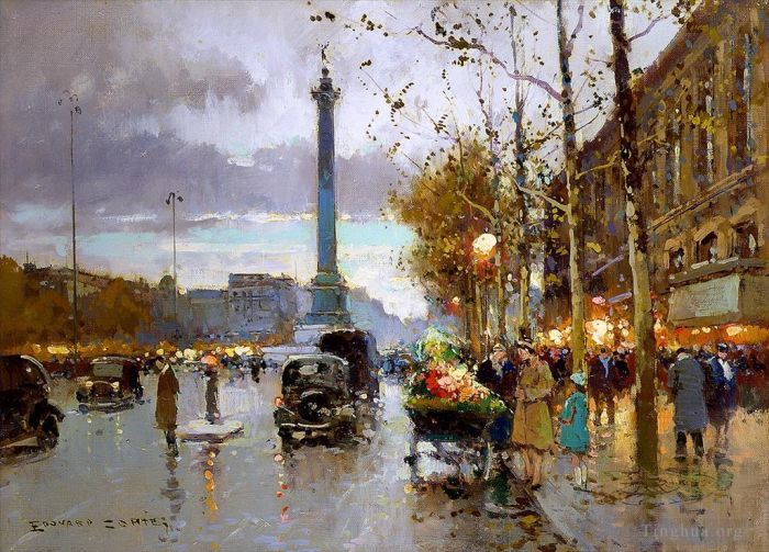 Édouard-Léon Cortès Ölgemälde - Place de la Bastille