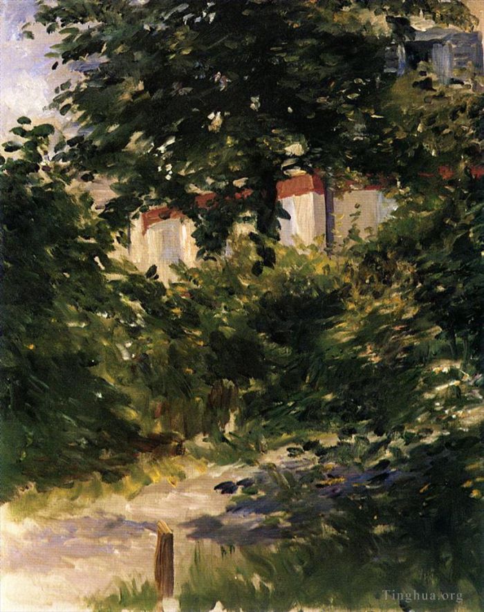 Édouard Manet Ölgemälde - Eine Ecke des Gartens in Rueil