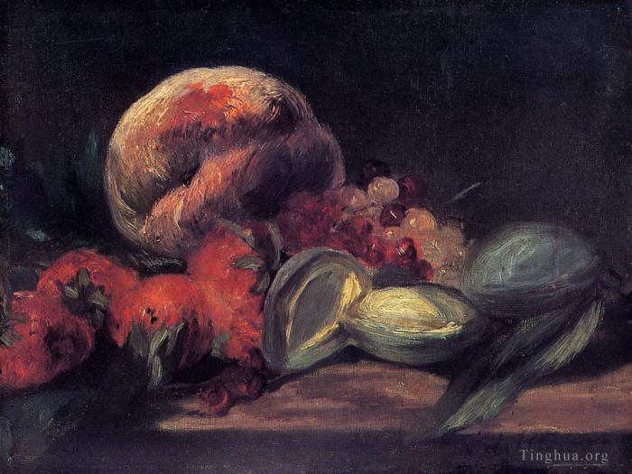 Édouard Manet Ölgemälde - Mandeln, Johannisbeeren und Pfirsiche