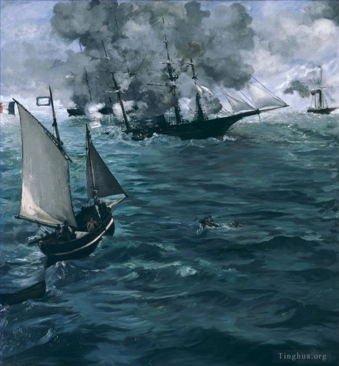 Édouard Manet Ölgemälde - Schlacht von Kearsage und Alabama