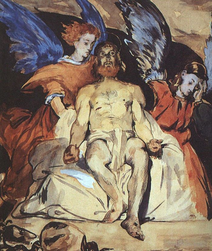 Édouard Manet Ölgemälde - Christus mit Engeln