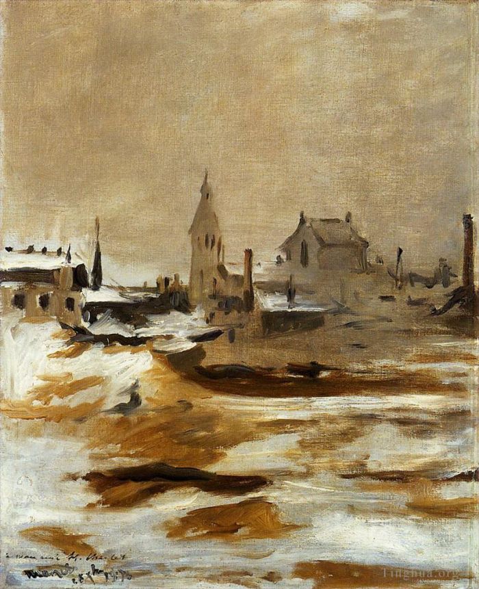Édouard Manet Ölgemälde - Auswirkung des Schnees in Petit Montrouge