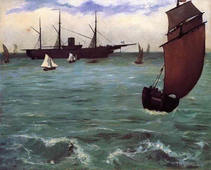 Édouard Manet Ölgemälde - Fischerboot kommt vor dem Wind an