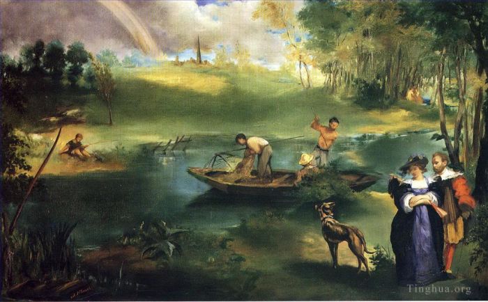 Édouard Manet Ölgemälde - Angeln