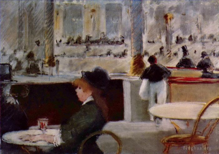 Édouard Manet Ölgemälde - Innenraum eines Cafés