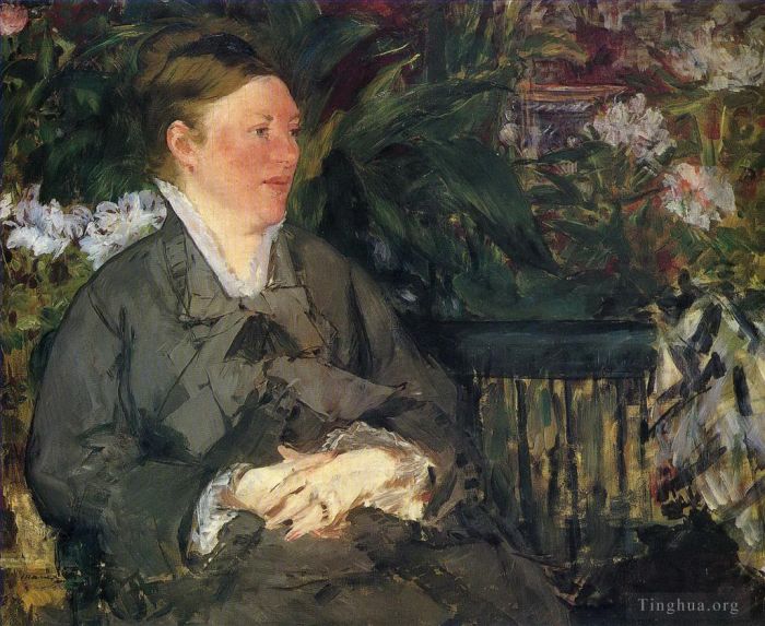 Édouard Manet Ölgemälde - Madame Manet im Wintergarten