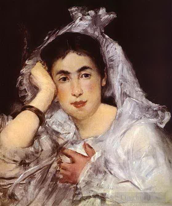 Édouard Manet Ölgemälde - Marguerite de Conflans trägt Kapuze