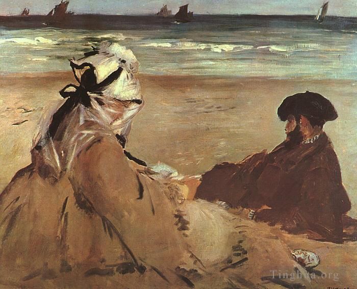 Édouard Manet Ölgemälde - Am Strand